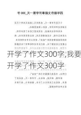 开学了作文300字,我要开学了作文300字