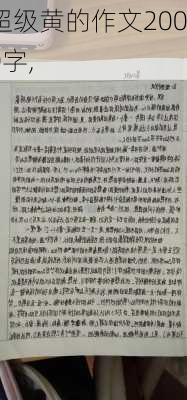 超级黄的作文2000字,