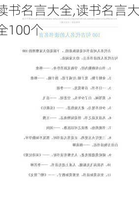 读书名言大全,读书名言大全100个