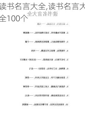 读书名言大全,读书名言大全100个