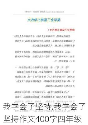 我学会了坚持,我学会了坚持作文400字四年级