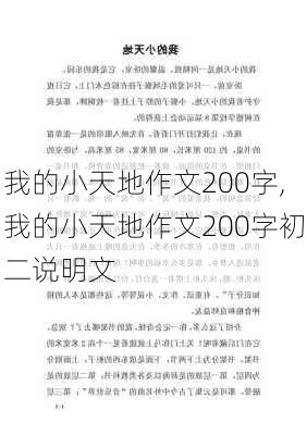 我的小天地作文200字,我的小天地作文200字初二说明文