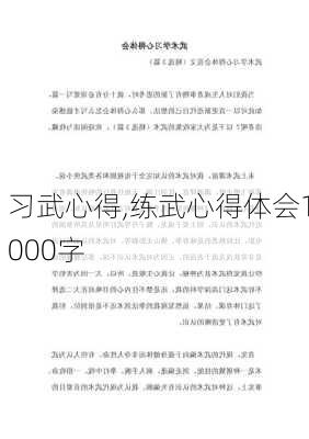 习武心得,练武心得体会1000字