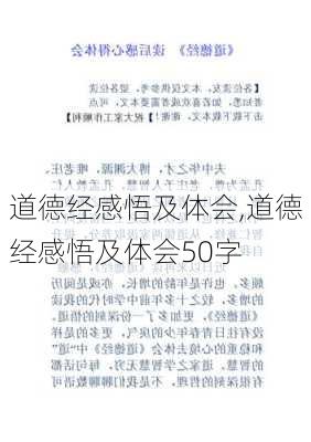 道德经感悟及体会,道德经感悟及体会50字