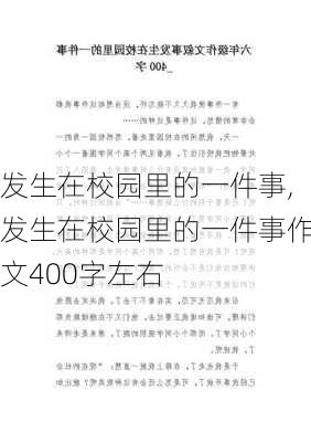 发生在校园里的一件事,发生在校园里的一件事作文400字左右