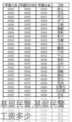 基层民警,基层民警工资多少