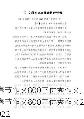 春节作文800字优秀作文,春节作文800字优秀作文2022