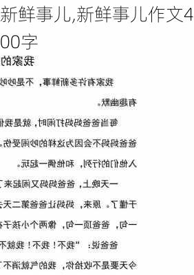 新鲜事儿,新鲜事儿作文400字