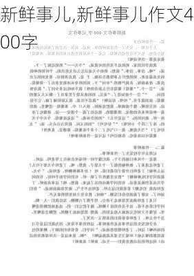 新鲜事儿,新鲜事儿作文400字