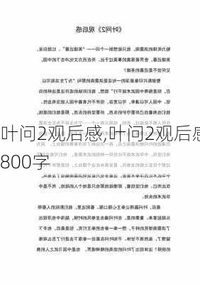 叶问2观后感,叶问2观后感800字