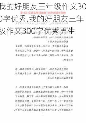 我的好朋友三年级作文300字优秀,我的好朋友三年级作文300字优秀男生