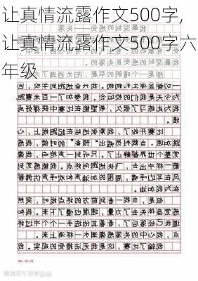 让真情流露作文500字,让真情流露作文500字六年级